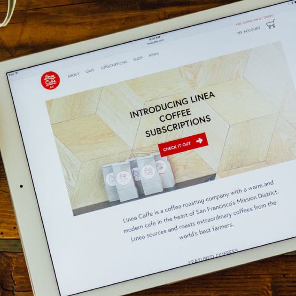 linea website on iPad