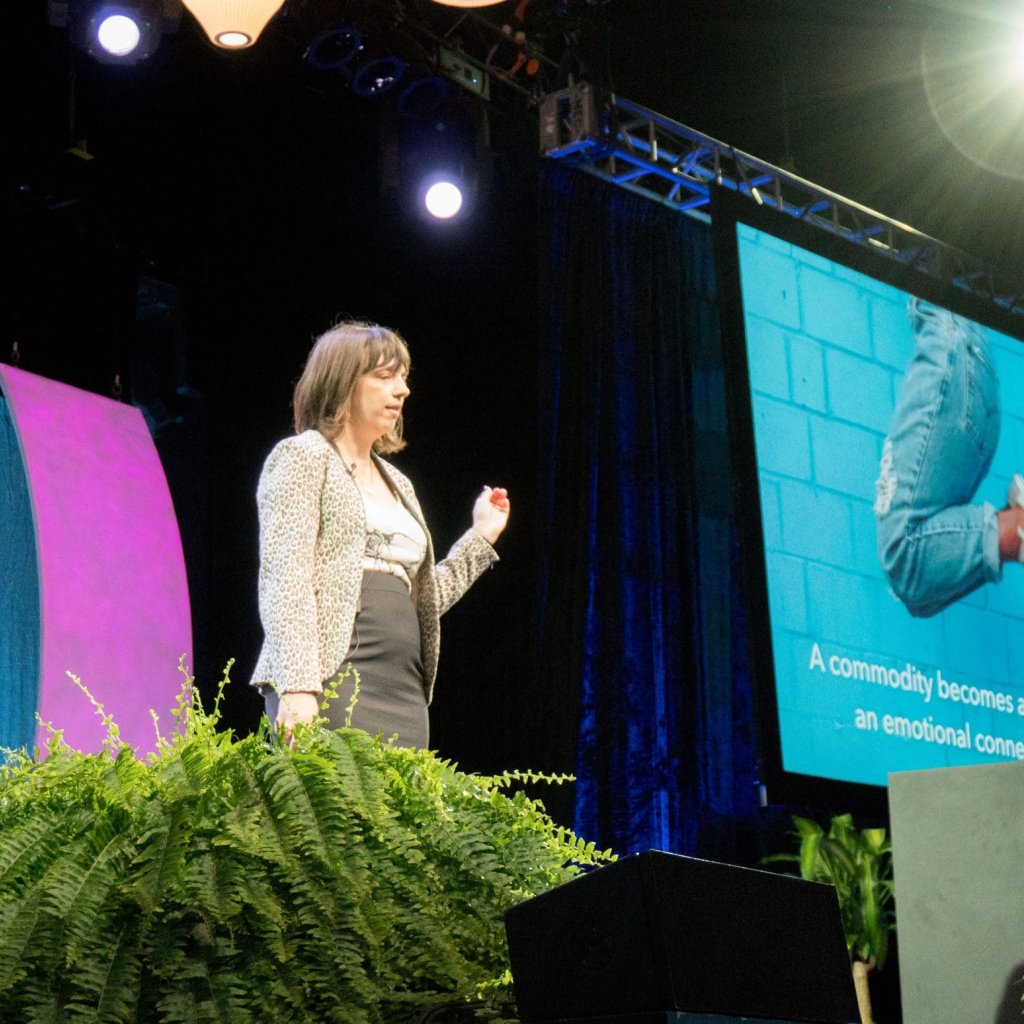 Kandace speaking at WooConf