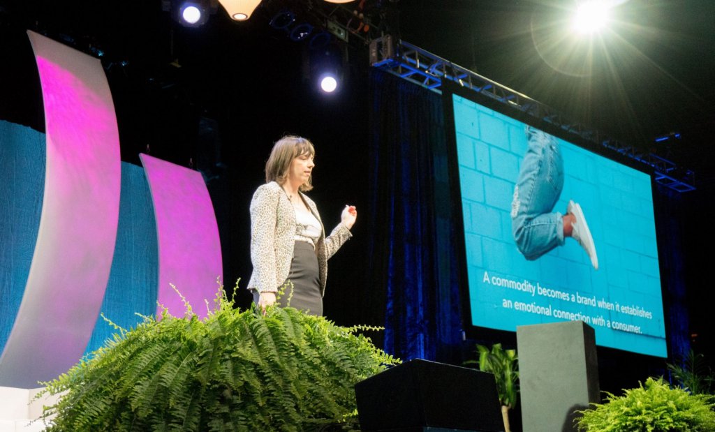 Kandace speaking at WooConf