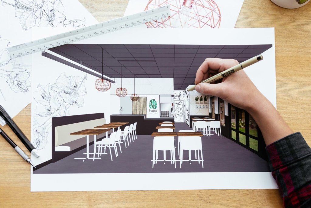 Hapa interior design drawings by Needmore Designs