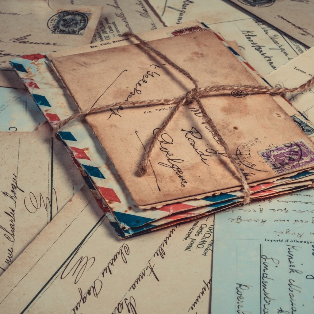 Vintage envelope stack with letters
