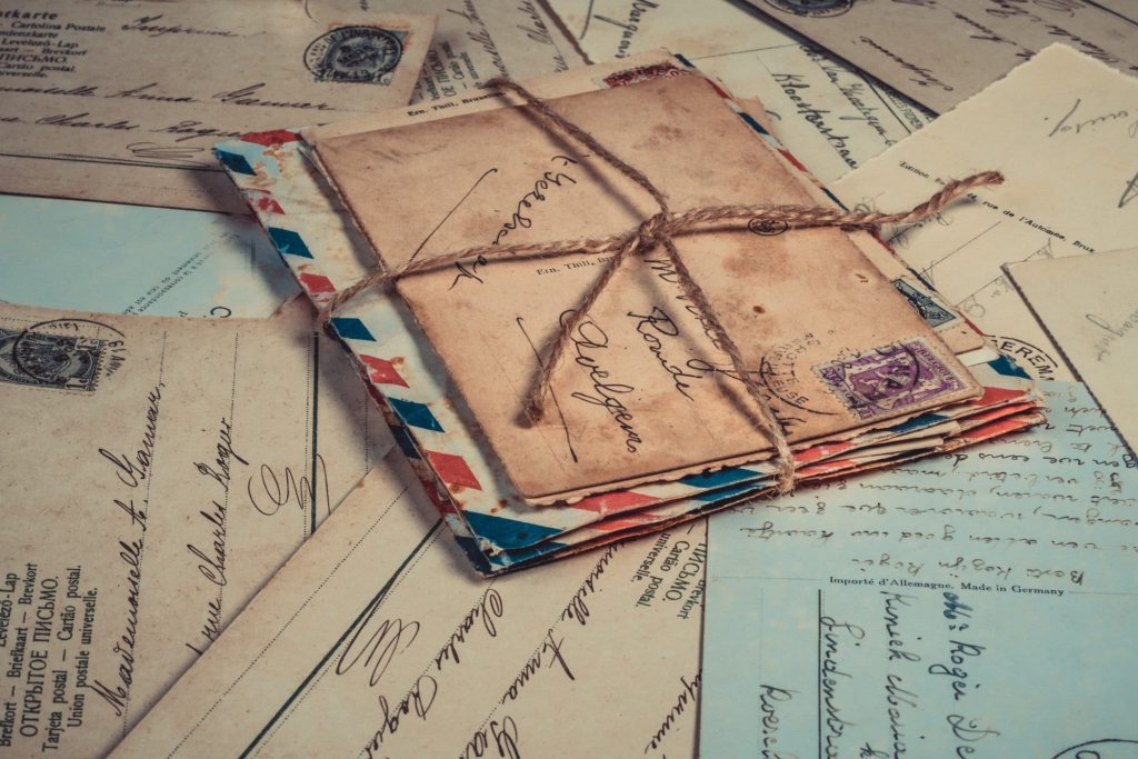 Vintage envelope stack with letters
