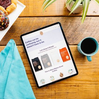 Coffee Bros. website looks fabulous on an iPad