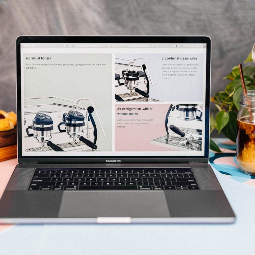 new website with up-close featured images