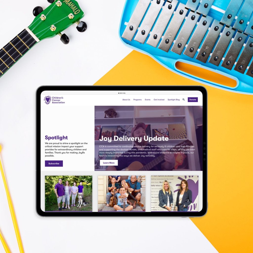 New CCA website on an iPad