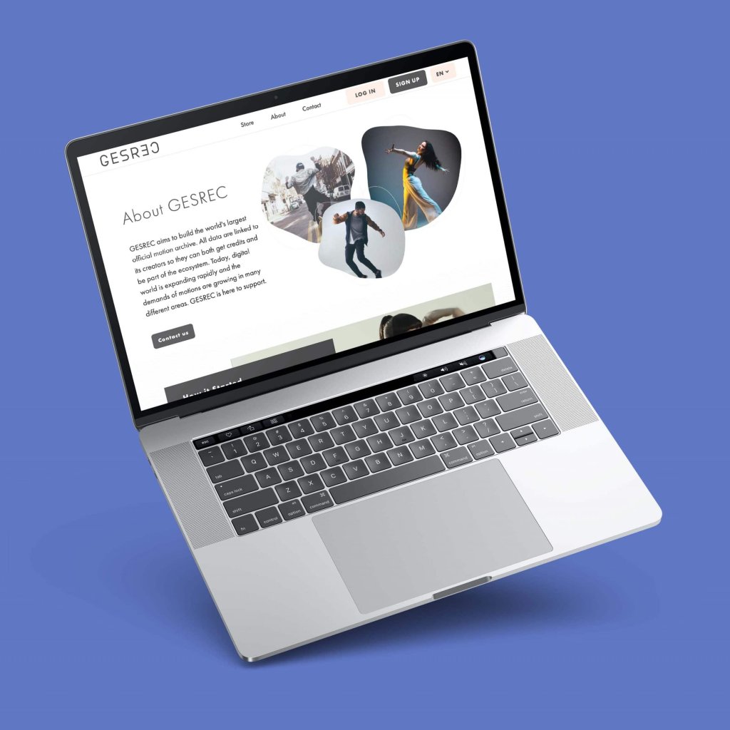 GESREC website floating in purple background