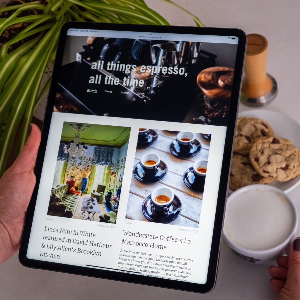 Blog page home on an iPad