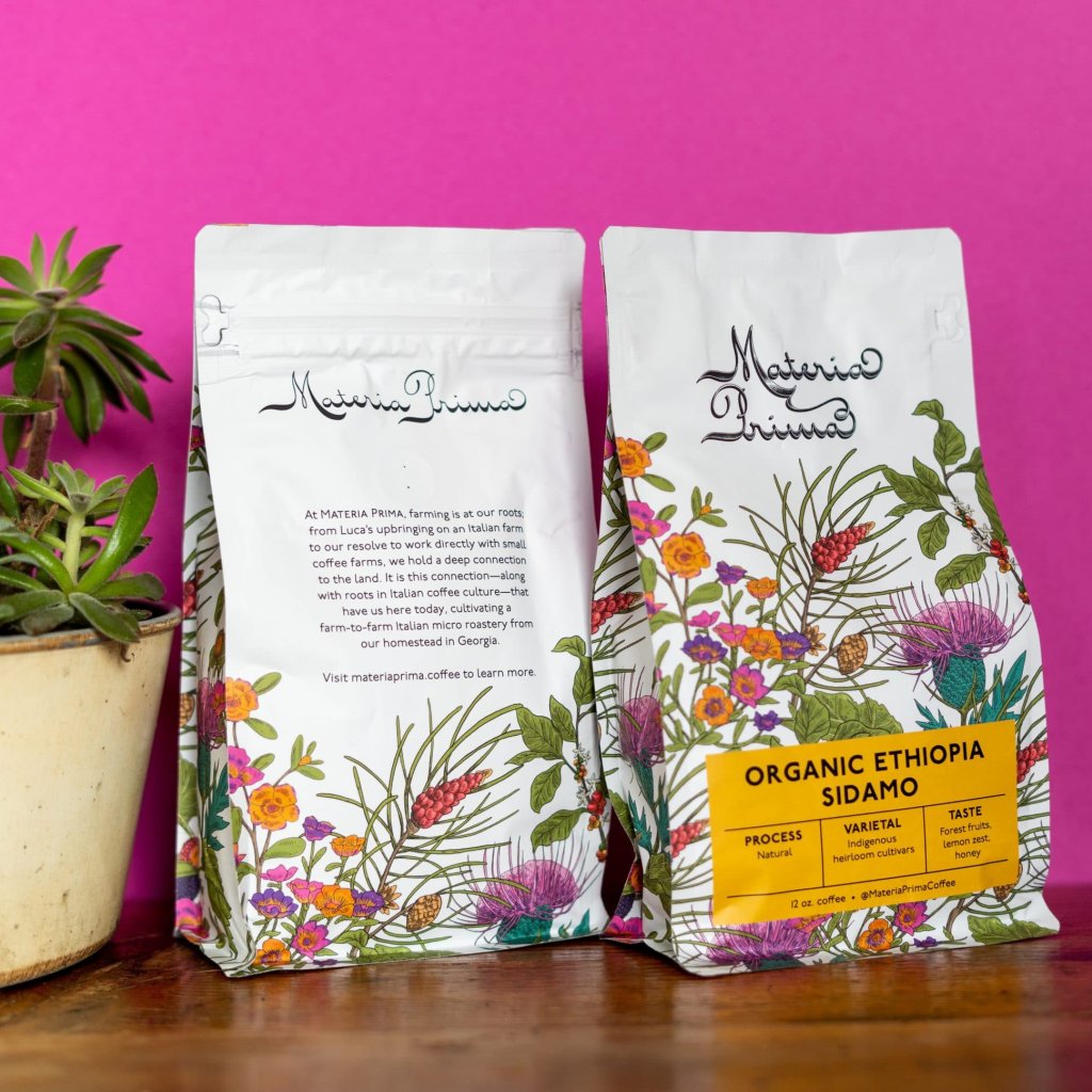 Two bags of Materia Prima Coffee