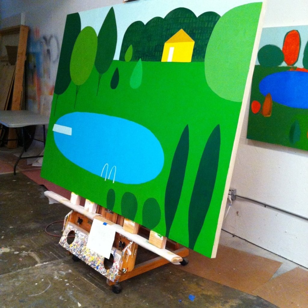 Backyard Painting by Lisa DeJohn