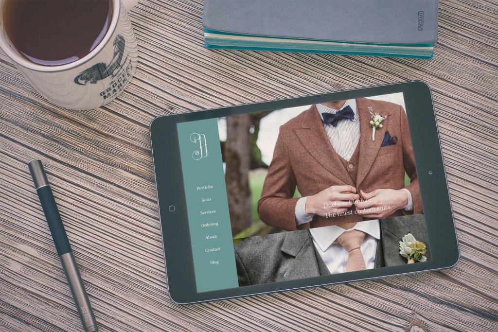 Duchess Clothier website on iPad